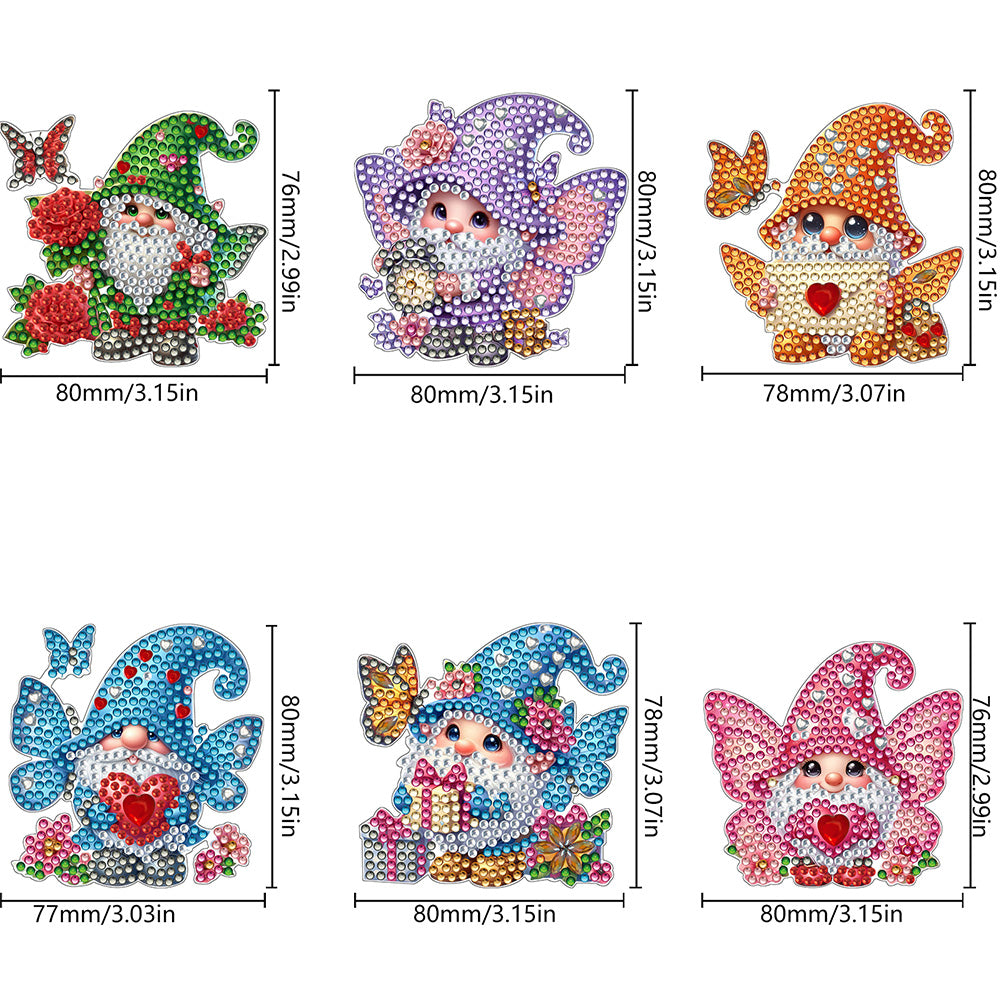 6Pcs Bouquet Diamond Art Fridge Magnet DIY Fridge Stickers for Car Mailbox Decor