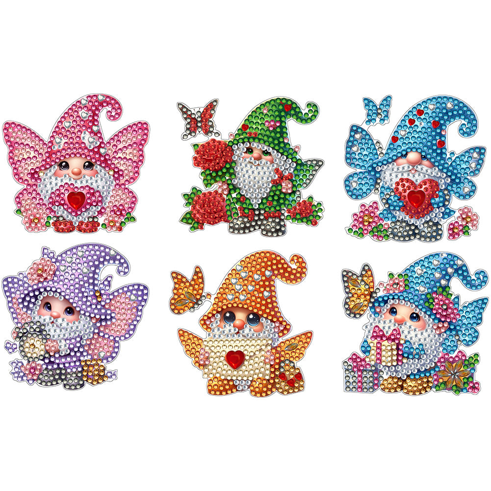 6Pcs Bouquet Diamond Art Fridge Magnet DIY Fridge Stickers for Car Mailbox Decor