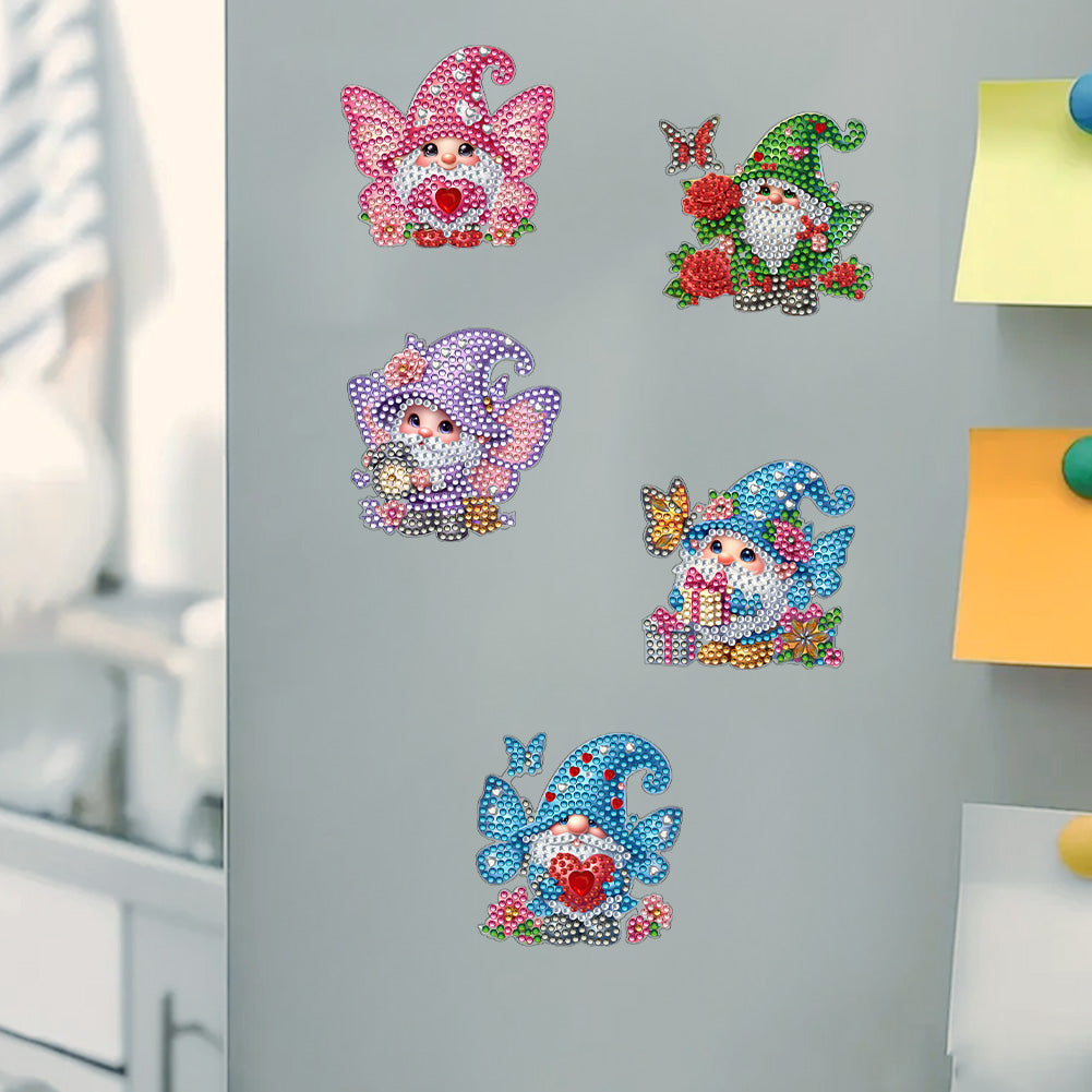 6Pcs Bouquet Diamond Art Fridge Magnet DIY Fridge Stickers for Car Mailbox Decor