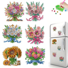 Load image into Gallery viewer, 6Pcs Bouquet Diamond Art Fridge Magnet DIY Fridge Stickers for Car Mailbox Decor