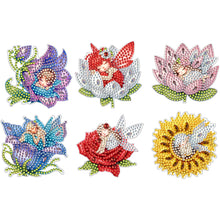 Load image into Gallery viewer, 6Pcs Bouquet Diamond Art Fridge Magnet DIY Fridge Stickers for Car Mailbox Decor