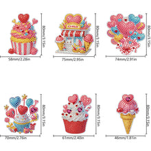 Load image into Gallery viewer, 6Pcs Bouquet Diamond Art Fridge Magnet DIY Fridge Stickers for Car Mailbox Decor