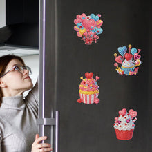 Load image into Gallery viewer, 6Pcs Bouquet Diamond Art Fridge Magnet DIY Fridge Stickers for Car Mailbox Decor