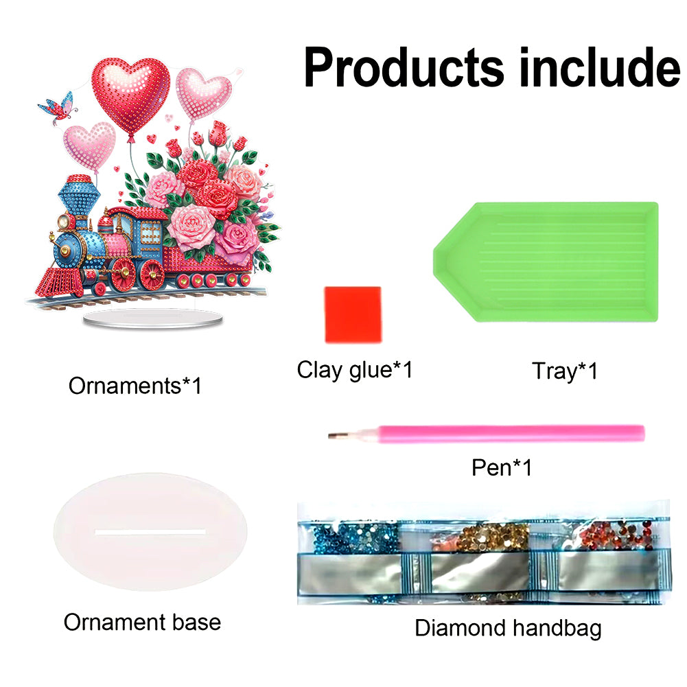 Acrylic Special Shape Flower Cake Desktop Diamond Art Kits for Home Office Decor