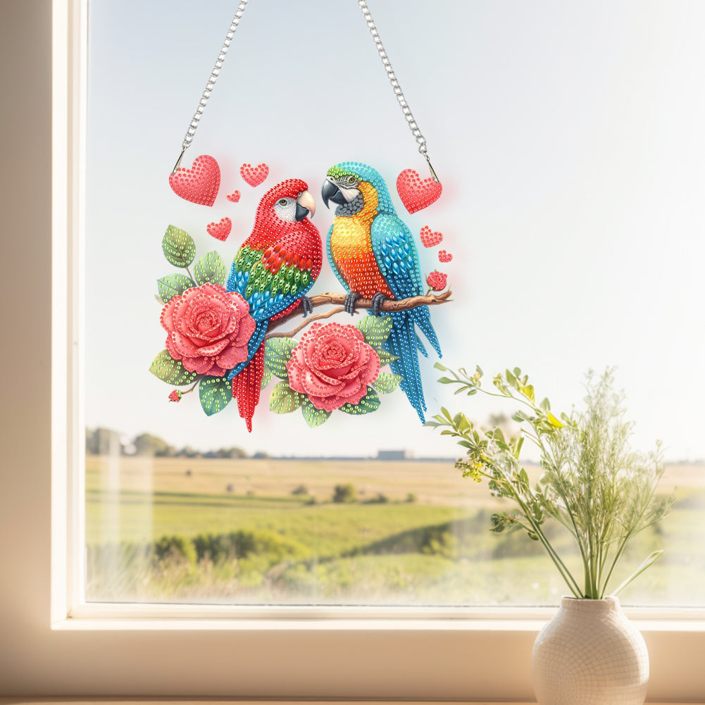 Acrylic Special Shape Flower Bird Love Diamond Painting Ornaments for Art Crafts