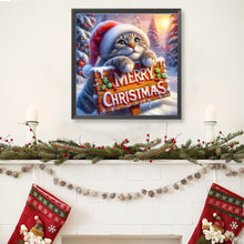Load image into Gallery viewer, Diamond Painting - Full Round - Merry Christmas Cat (40*40CM)
