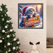 Load image into Gallery viewer, Diamond Painting - Full Round - Merry Christmas Cat (40*40CM)