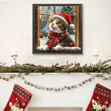 Load image into Gallery viewer, Diamond Painting - Full Round - Cat With Santa Hat (40*40CM)