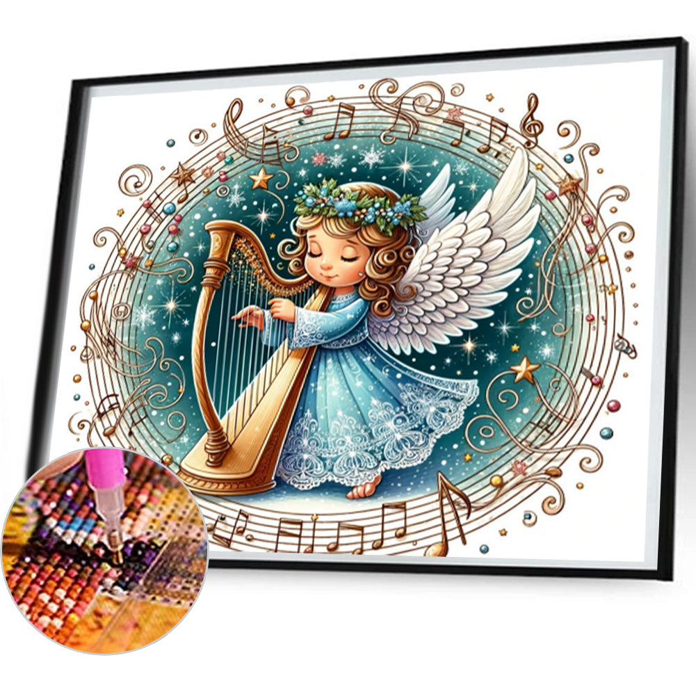 AB Diamond Painting - Full Round - Harp music angel (50*45CM)