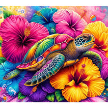 Load image into Gallery viewer, Diamond Painting - Full Round - Hibiscus Turtle (35*30CM)