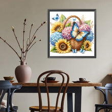 Load image into Gallery viewer, Diamond Painting - Full Round - Sunflower Hydrangea Butterfly (40*40CM)