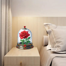 Load image into Gallery viewer, Acrylic Special Shape Red Rose Diamond Painting Desktop Ornaments for Girlfriend
