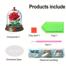 Load image into Gallery viewer, Acrylic Special Shape Red Rose Diamond Painting Desktop Ornaments for Girlfriend