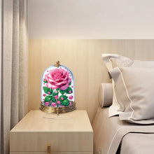 Load image into Gallery viewer, Acrylic Special Shape Pink Rose Diamond Painting Desktop Ornament for Girlfriend