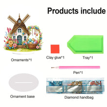 Load image into Gallery viewer, Acrylic Special Shape Easter Windmill Diamond Painting Desktop Ornaments
