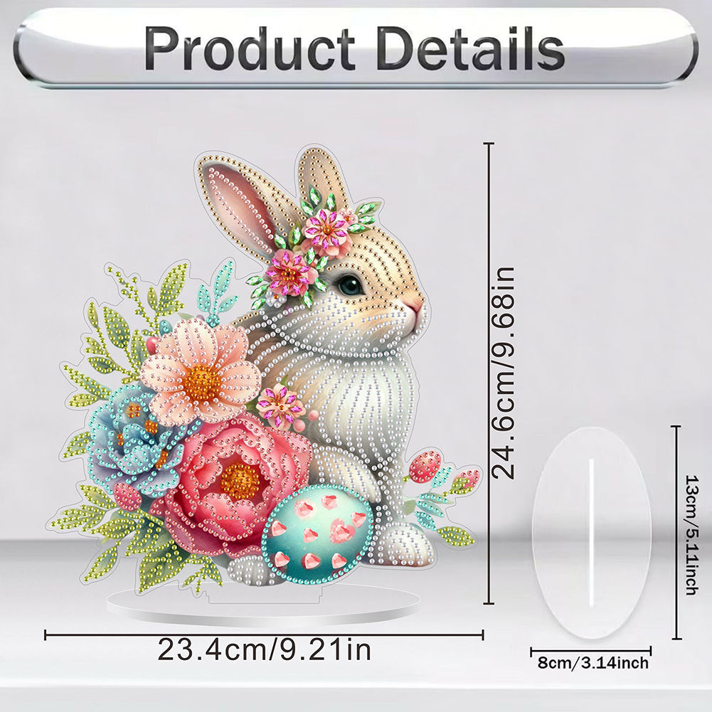 Acrylic Special Shape Easter Rabbit Diamond Painting Desktop Ornaments