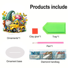 Load image into Gallery viewer, Acrylic Special Shape Easter Truck Diamond Painting Desktop Ornaments Kit