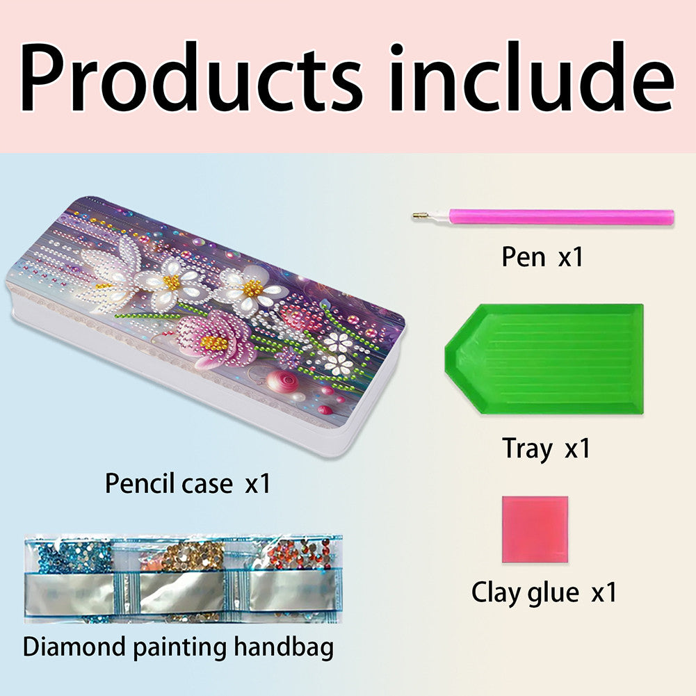Diamond Painting Pencil Case DIY Diamond Painting Stationery Case for Art Crafts