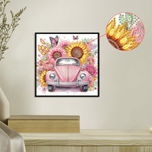Load image into Gallery viewer, Diamond Painting - Partial Special Shaped - Sunflower Classic Car (30*30CM)