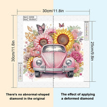 Load image into Gallery viewer, Diamond Painting - Partial Special Shaped - Sunflower Classic Car (30*30CM)