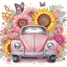 Load image into Gallery viewer, Diamond Painting - Partial Special Shaped - Sunflower Classic Car (30*30CM)