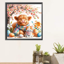 Load image into Gallery viewer, Diamond Painting - Full Round - Easter Peach Yak Cat (30*30CM)