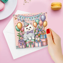 Load image into Gallery viewer, 6Pcs Flower Birthday Rhinestone Painting Card Kit Diamond Painting Greeting Card