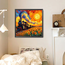 Load image into Gallery viewer, Diamond Painting - Full Round - Sunflower Train (30*30CM)