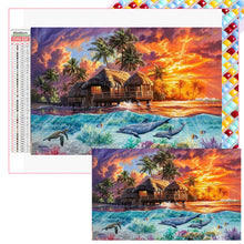 Load image into Gallery viewer, Diamond Painting - Full Square - Seaside thatched house (65*40CM)