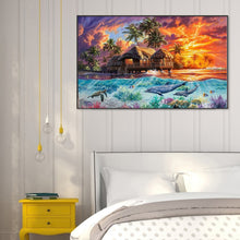 Load image into Gallery viewer, Diamond Painting - Full Square - Seaside thatched house (65*40CM)