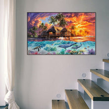 Load image into Gallery viewer, Diamond Painting - Full Square - Seaside thatched house (65*40CM)
