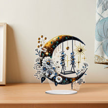 Load image into Gallery viewer, PET Crescent Candle Desktop Diamond DIY Kits Table Top Diamond Painting Ornament