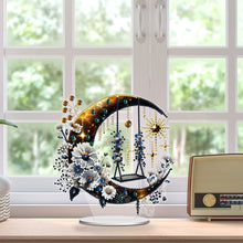 Load image into Gallery viewer, PET Crescent Candle Desktop Diamond DIY Kits Table Top Diamond Painting Ornament