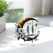 Load image into Gallery viewer, PET Crescent Candle Desktop Diamond DIY Kits Table Top Diamond Painting Ornament