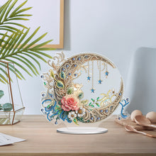 Load image into Gallery viewer, PET Crescent Candle Desktop Diamond DIY Kits Table Top Diamond Painting Ornament