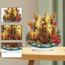 Load image into Gallery viewer, PET Crescent Candle Desktop Diamond DIY Kits Table Top Diamond Painting Ornament