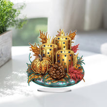 Load image into Gallery viewer, PET Crescent Candle Desktop Diamond DIY Kits Table Top Diamond Painting Ornament