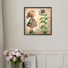 Load image into Gallery viewer, Diamond Painting - Full Square - Little girl with flowers (30*30CM)
