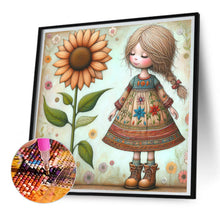 Load image into Gallery viewer, Diamond Painting - Full Square - Little girl with flowers (30*30CM)