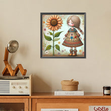 Load image into Gallery viewer, Diamond Painting - Full Square - Little girl with flowers (30*30CM)