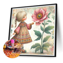 Load image into Gallery viewer, Diamond Painting - Full Square - Little girl with flowers (30*30CM)