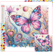 Load image into Gallery viewer, Diamond Painting - Full Square - Pink butterfly (30*30CM)