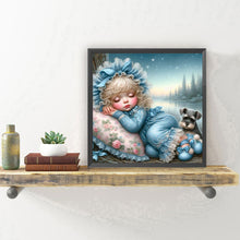 Load image into Gallery viewer, Diamond Painting - Full Round - Sleeping baby and dog (30*30CM)