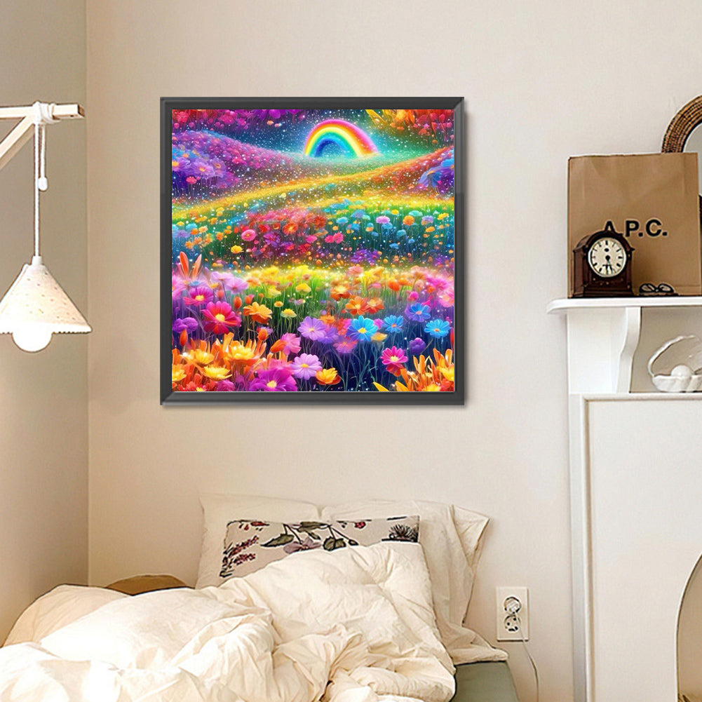 Diamond Painting - Full Round - Flower Sea Rainbow (30*30CM)