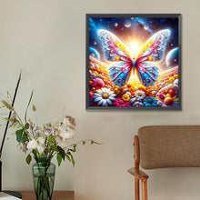 Load image into Gallery viewer, Diamond Painting - Full Round - Colorful Butterfly On Flower Sea (30*30CM)