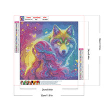 Load image into Gallery viewer, Diamond Painting - Full Round - Wolf And Girl (30*30CM)