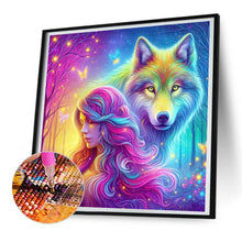 Load image into Gallery viewer, Diamond Painting - Full Round - Wolf And Girl (30*30CM)