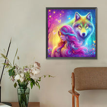 Load image into Gallery viewer, Diamond Painting - Full Round - Wolf And Girl (30*30CM)