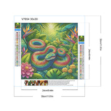 Load image into Gallery viewer, Diamond Painting - Full Round - Forest green snake (30*30CM)