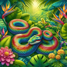 Load image into Gallery viewer, Diamond Painting - Full Round - Forest green snake (30*30CM)